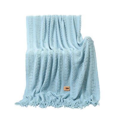 Cable Knit leisure Blanket With Tassels
