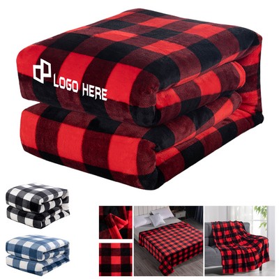 Double-Sided Fleece Tartan Blanket