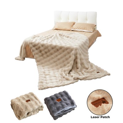 Luxury 800GSM Faux Fur Bubble Blanket